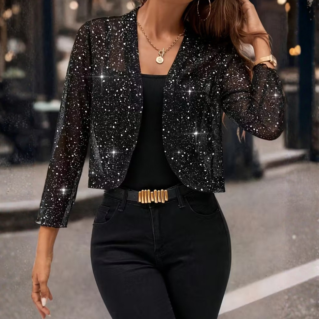 Women's Glitter Sequin Cardigan Jacket
