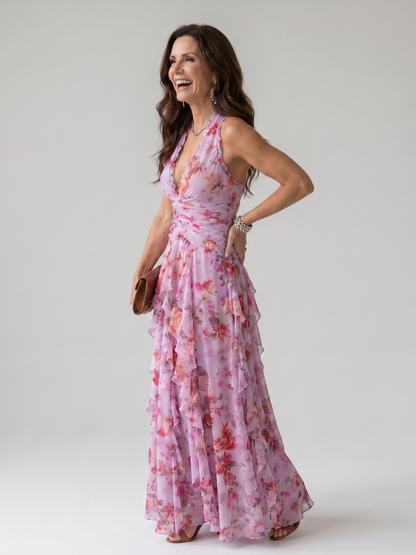 Women's Halter Neck Maxi Dress