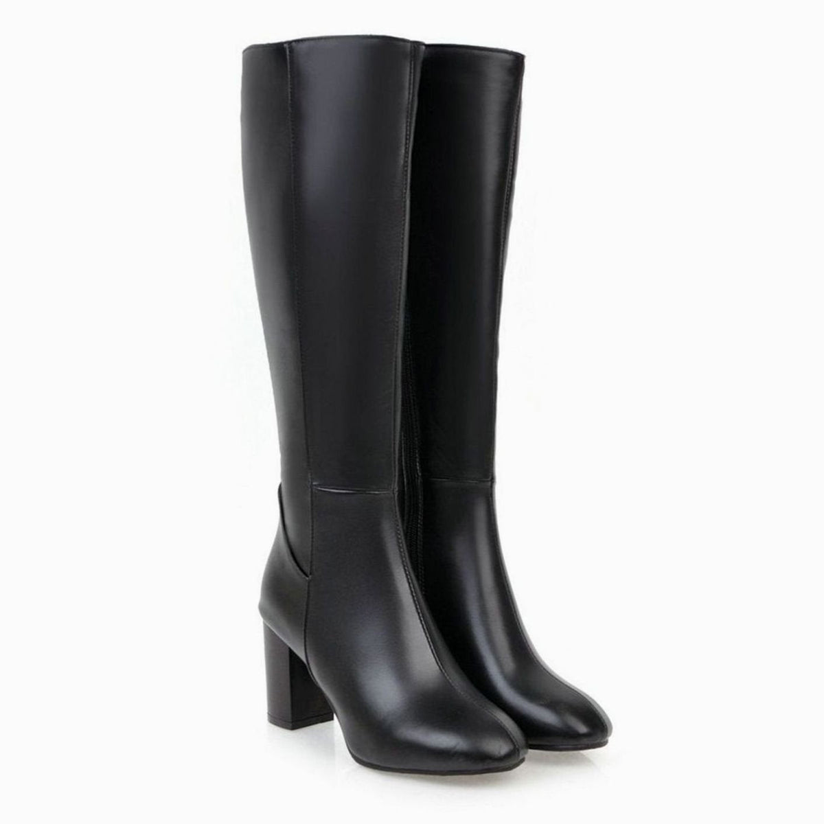 Women's High Block Heel Side-Zip Knee-High Riding Boots