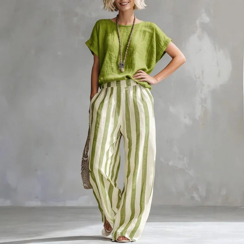 Women's High-Waisted Linen Set