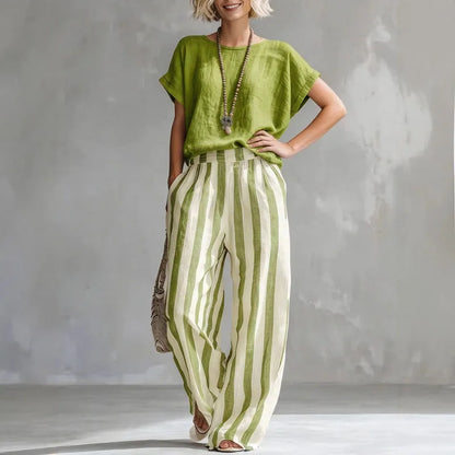 Women's High-Waisted Linen Set