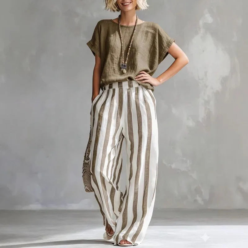 Women's High-Waisted Linen Set