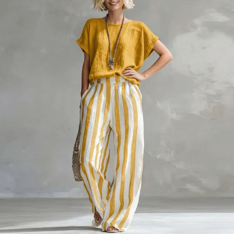 Women's High-Waisted Linen Set