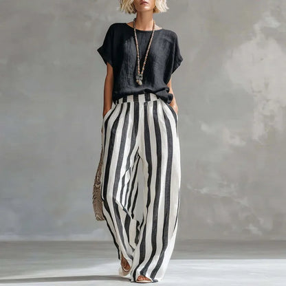 Women's High-Waisted Linen Set