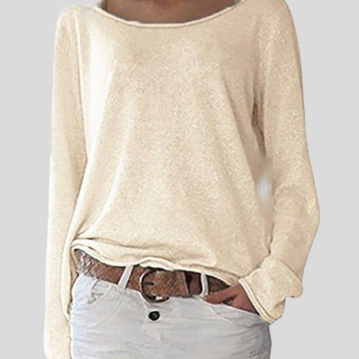 Women's Lightweight Long-Sleeve Relaxed Pullover Sweater
