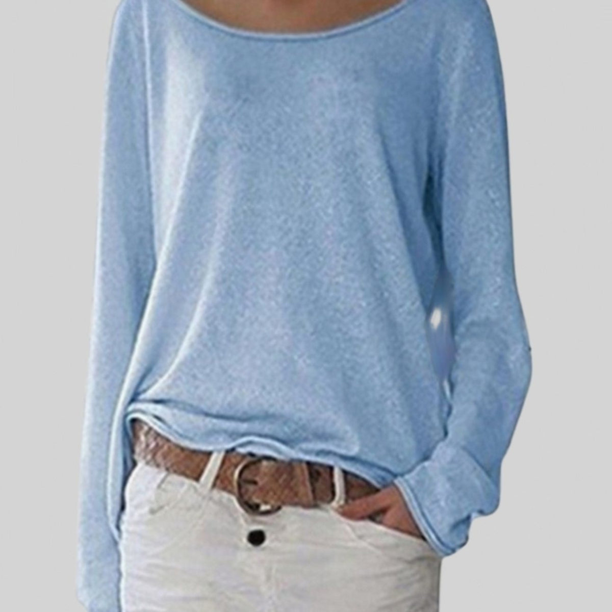 Women's Lightweight Long-Sleeve Relaxed Pullover Sweater