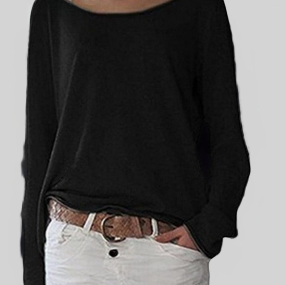 Women's Lightweight Long-Sleeve Relaxed Pullover Sweater