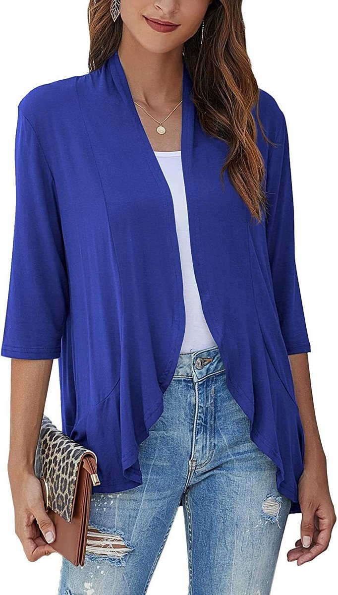 Women's Lightweight Open-Front Draped Cardigan
