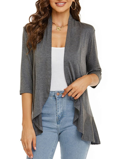 Women's Lightweight Open-Front Draped Cardigan