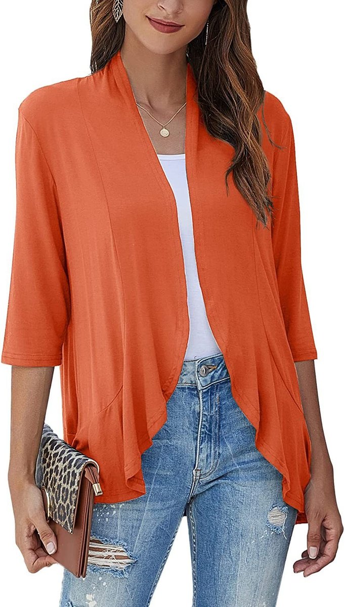 Women's Lightweight Open-Front Draped Cardigan