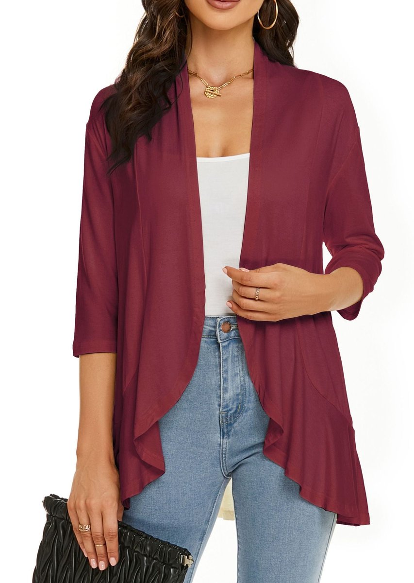 Women's Lightweight Open-Front Draped Cardigan