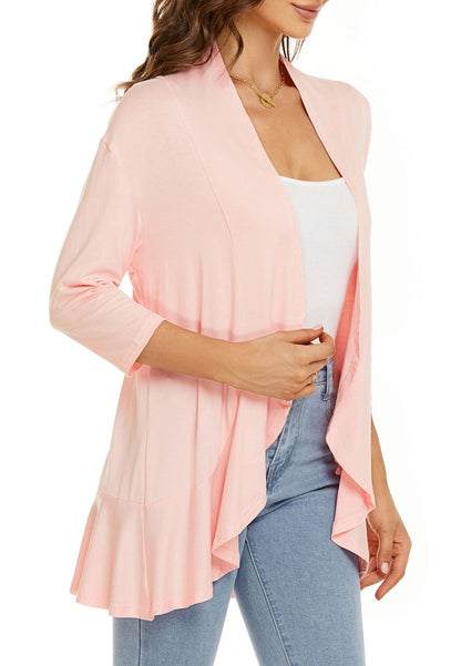 Women's Lightweight Open-Front Draped Cardigan