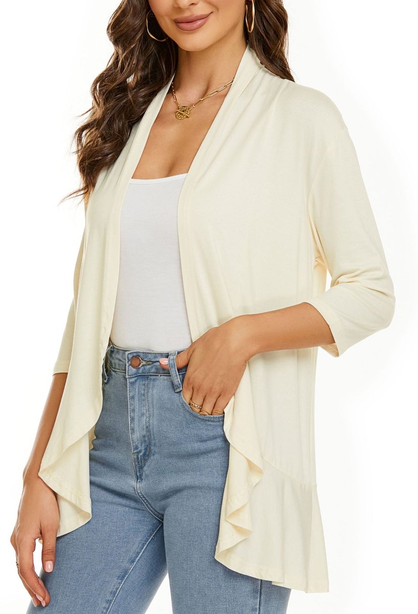 Women's Lightweight Open-Front Draped Cardigan