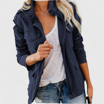 Women's Lightweight Utility Jacket with Drawstring Waist