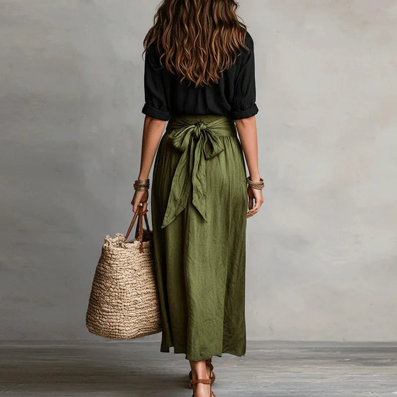 Women's Linen Button-Down Two Piece Set
