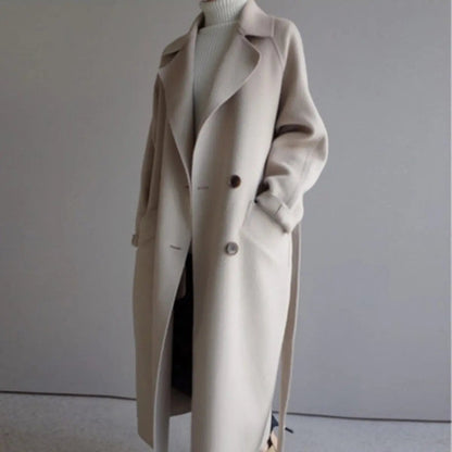 Women's Long Double-Breasted Cashmere Overcoat