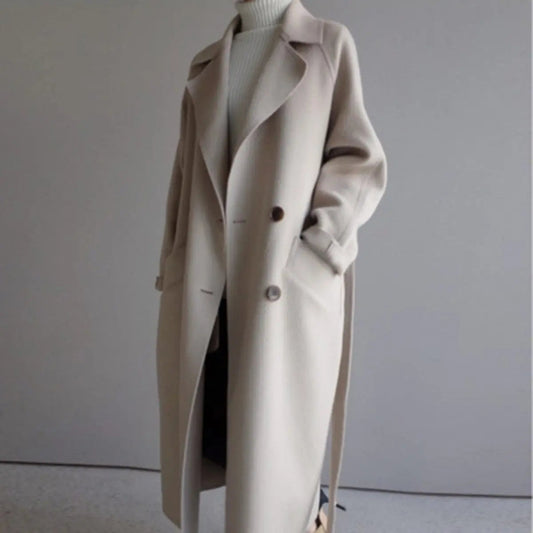 Women's Long Double-Breasted Cashmere Overcoat
