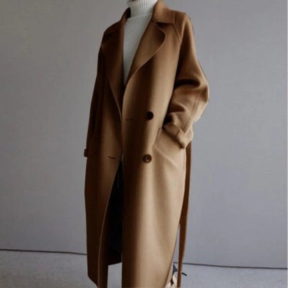 Women's Long Double-Breasted Cashmere Overcoat