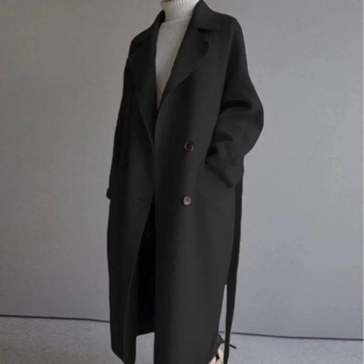 Women's Long Double-Breasted Cashmere Overcoat