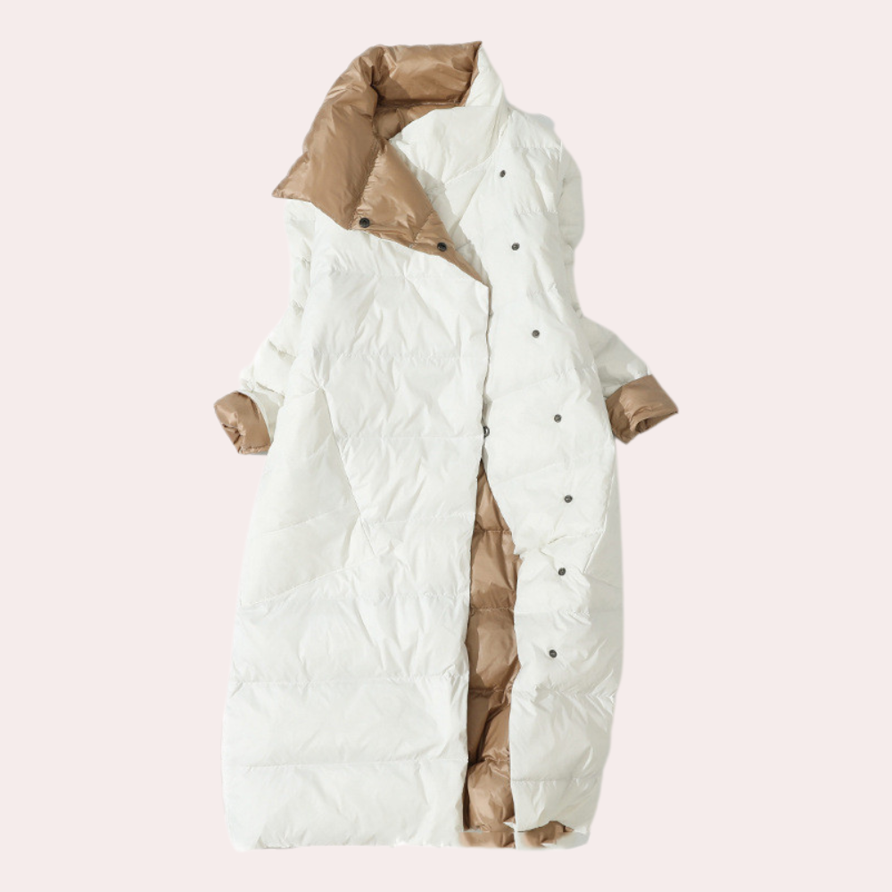 Women's Long Down Winter Jacket with High Collar