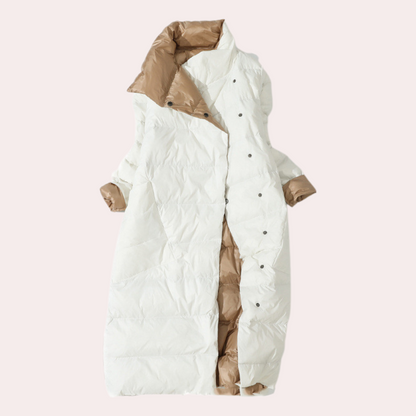 Women's Long Down Winter Jacket with High Collar
