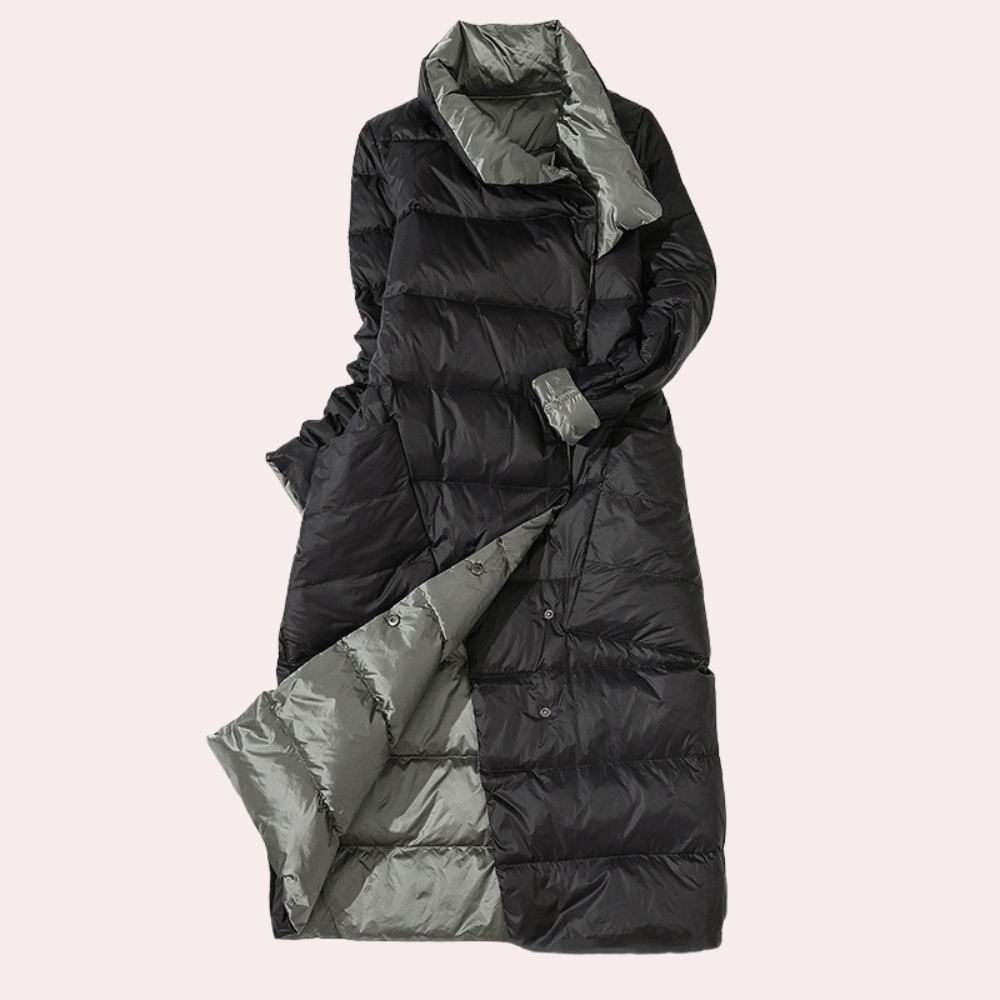 Women's Long Down Winter Jacket with High Collar