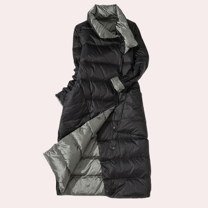 Women's Long Down Winter Jacket with High Collar