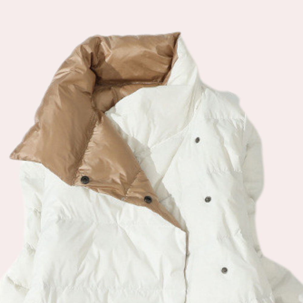 Women's Long Down Winter Jacket with High Collar