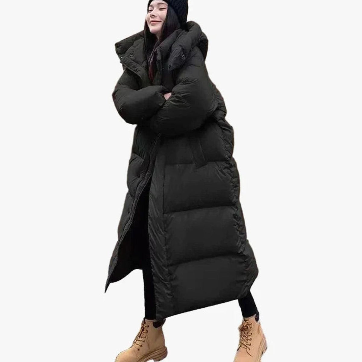 Women's Long Hooded Quilted Oversized Puffer Coat