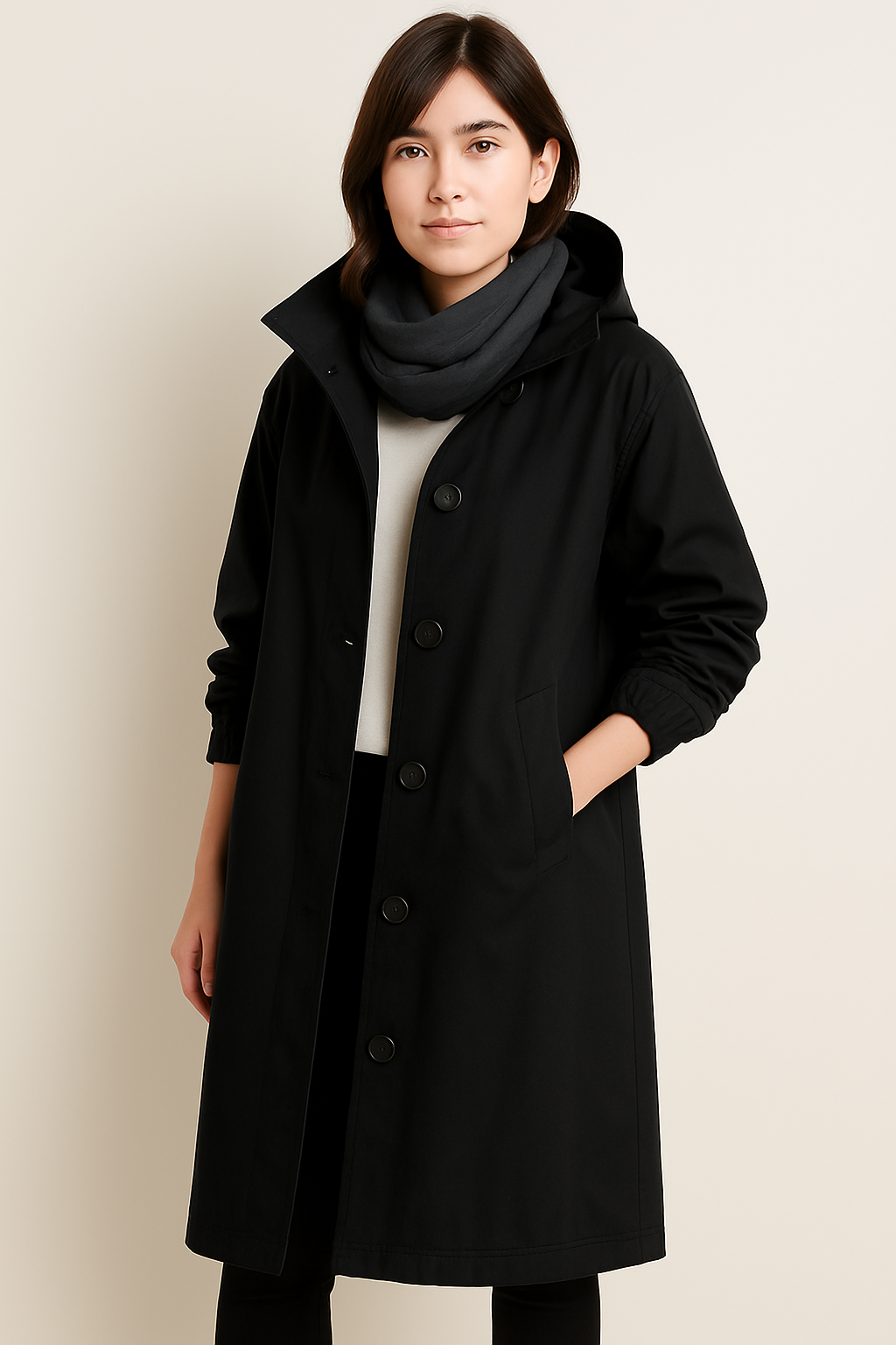 Women's Long Hooded Trench Coat – Ranya Autumn Edition