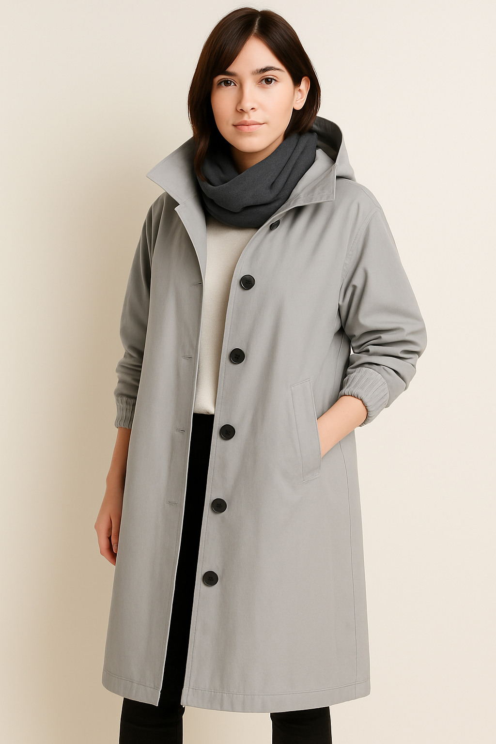 Women's Long Hooded Trench Coat – Ranya Autumn Edition