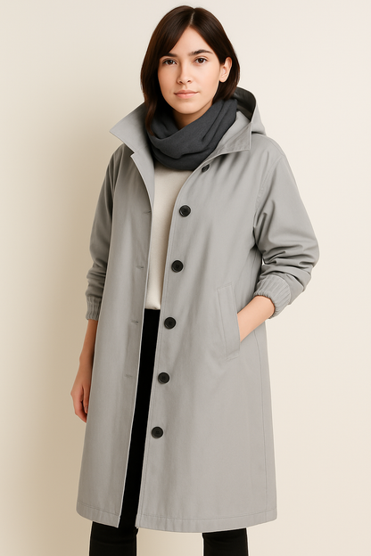 Women's Long Hooded Trench Coat – Ranya Autumn Edition