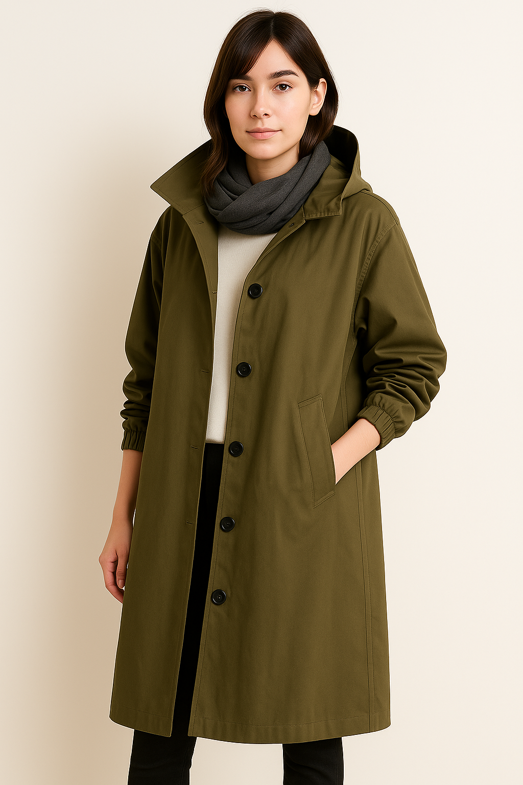 Women's Long Hooded Trench Coat – Ranya Autumn Edition