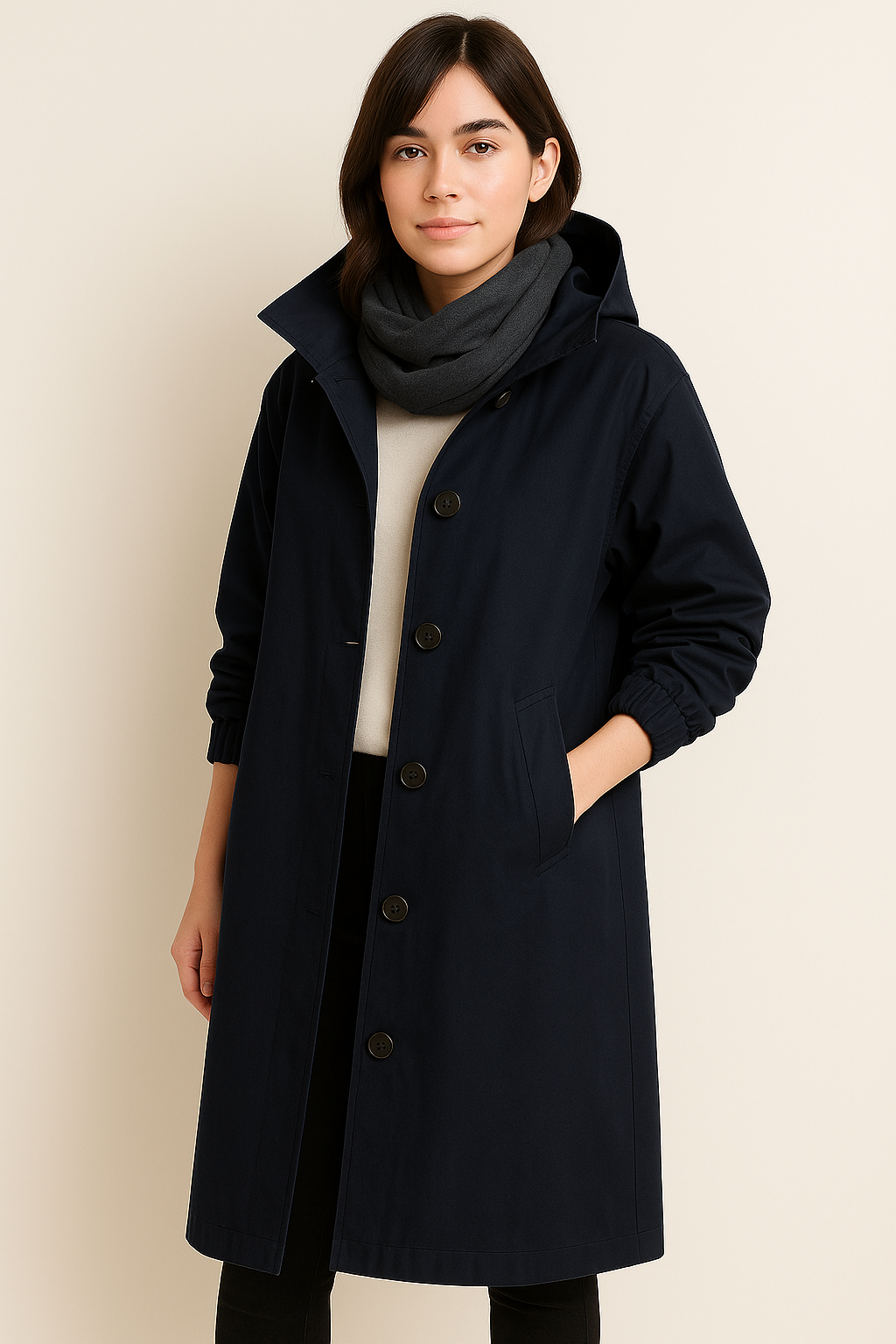 Women's Long Hooded Trench Coat – Ranya Autumn Edition