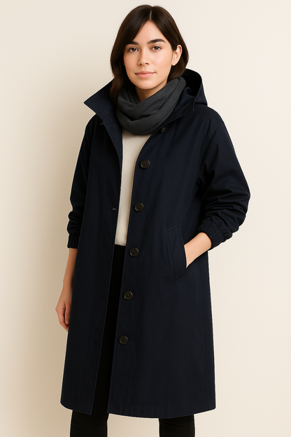 Women's Long Hooded Trench Coat – Ranya Autumn Edition
