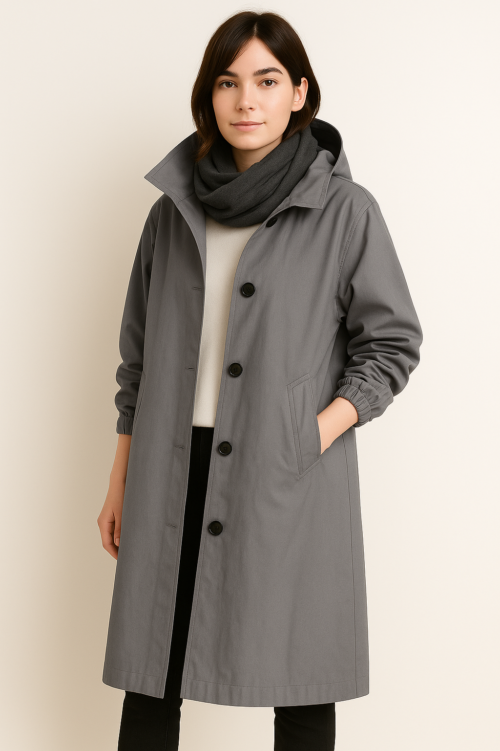 Women's Long Hooded Trench Coat – Ranya Autumn Edition