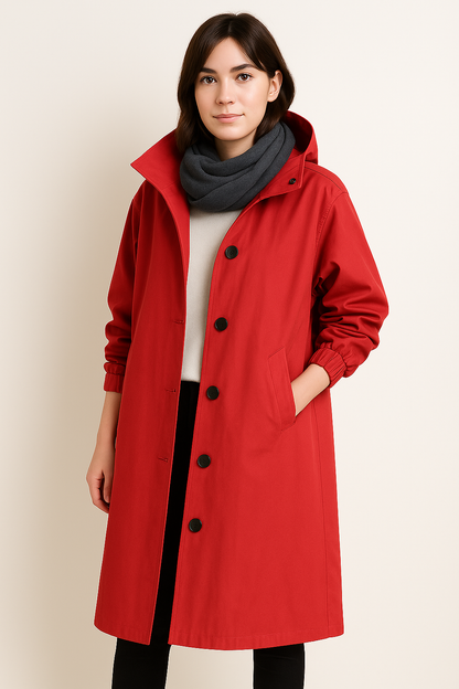 Women's Long Hooded Trench Coat – Ranya Autumn Edition