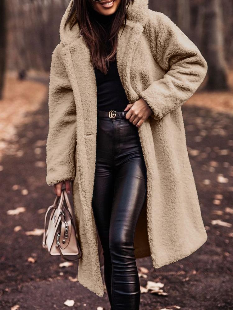 Women's Long Teddy Coat