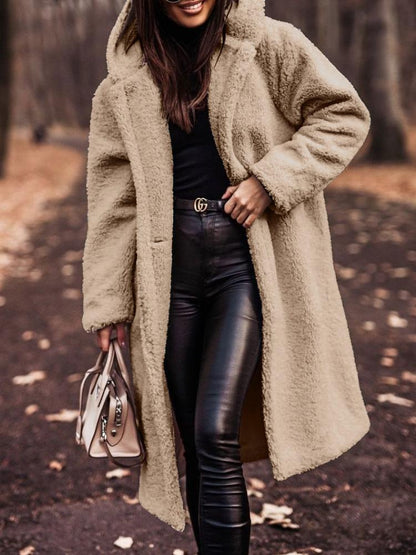 Women's Long Teddy Coat