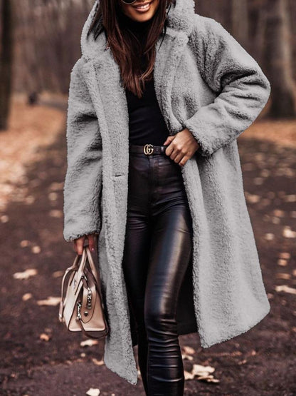 Women's Long Teddy Coat