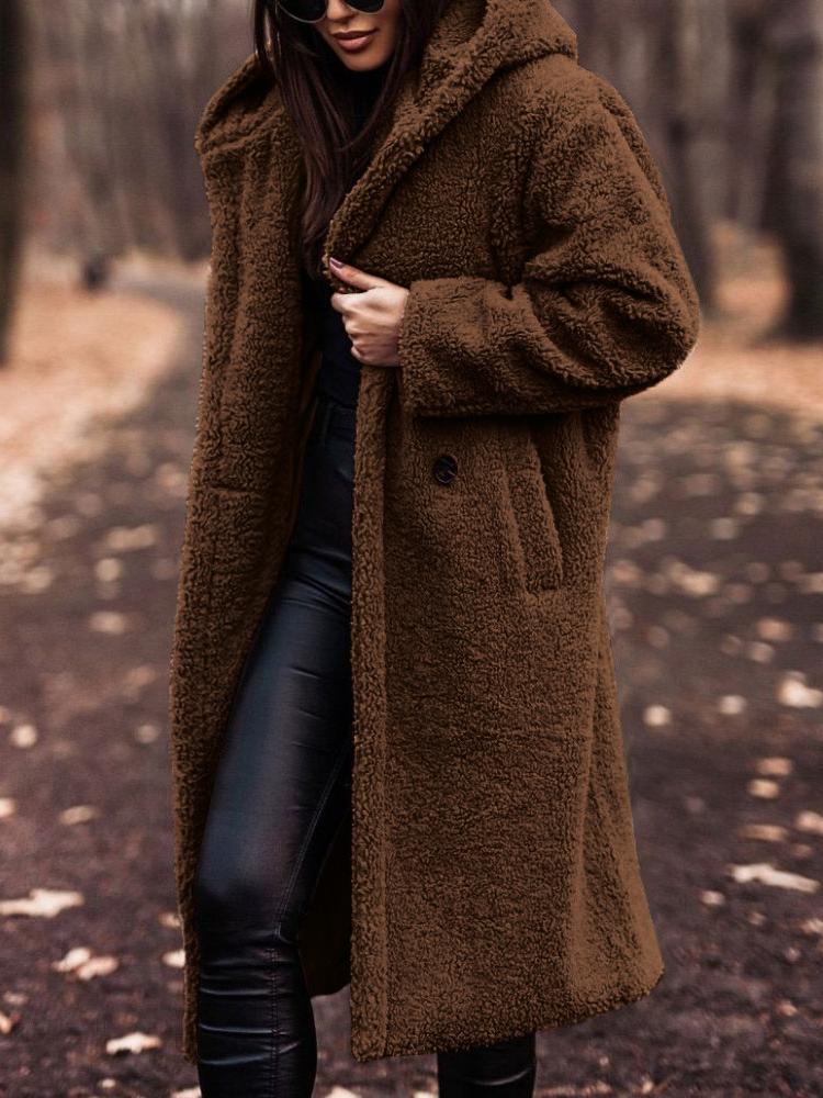 Women's Long Teddy Coat