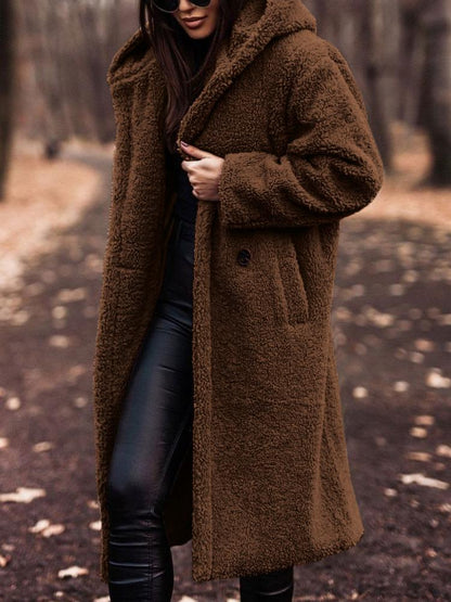 Women's Long Teddy Coat