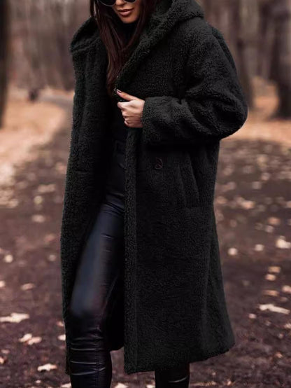 Women's Long Teddy Coat