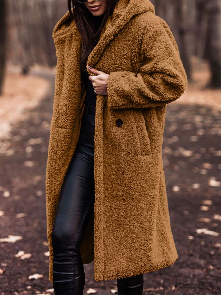 Women's Long Teddy Coat