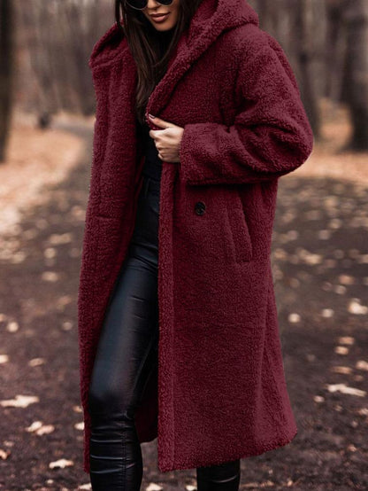 Women's Long Teddy Coat
