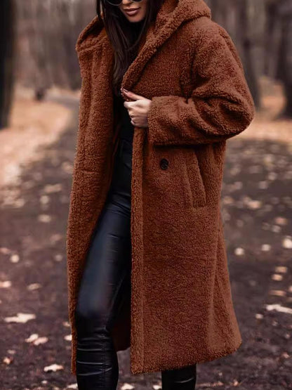 Women's Long Teddy Coat