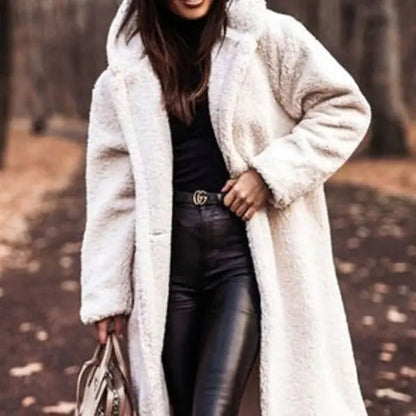 Women's Longline Hooded Faux Fur Winter Coat