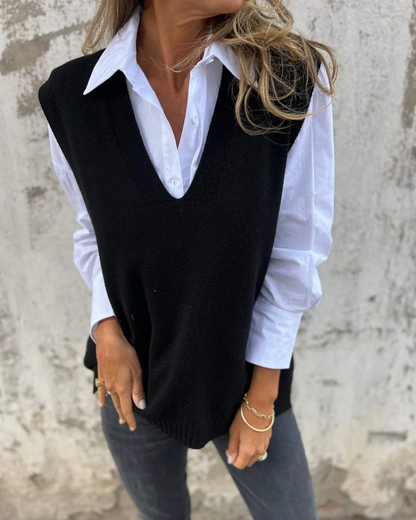 Women's Longline V-Neck Sweater
