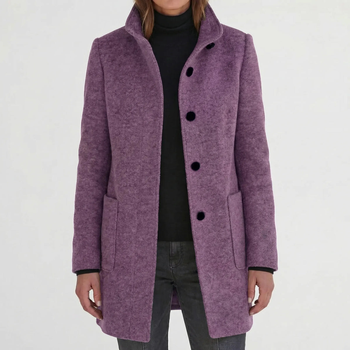 Women's Mid-Length Stand Collar Coat
