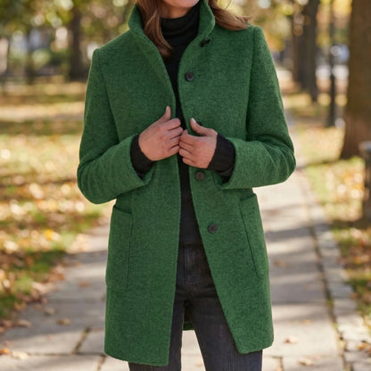 Women's Mid-Length Stand Collar Coat